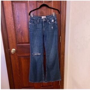 FREE PEOPLE We the Free High Rise Vintage Distressed Flare Jeans NWOT Size 26